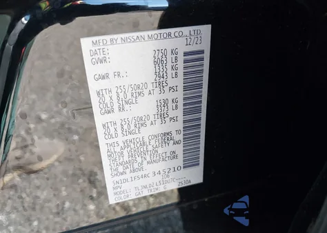 2024 Infiniti Qx60 Luxe from USA, damaged, VIN 5N1DL1FS4RC345210